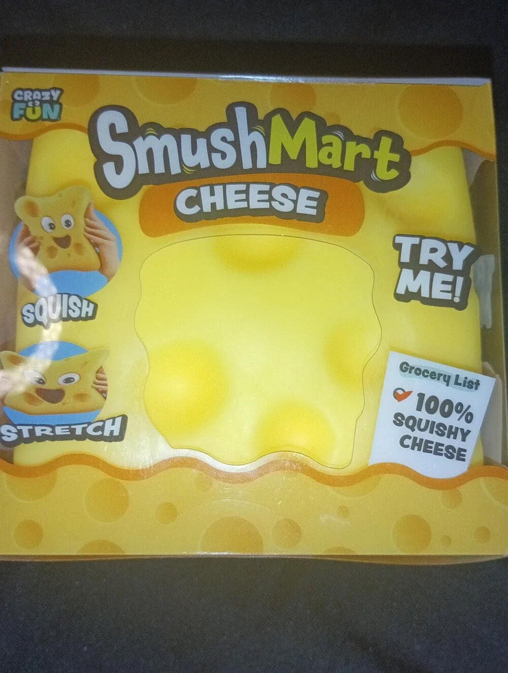 SmushMart Cheese Squishy Toy Crazy & Fun 100% Squishy Stretchy NWT